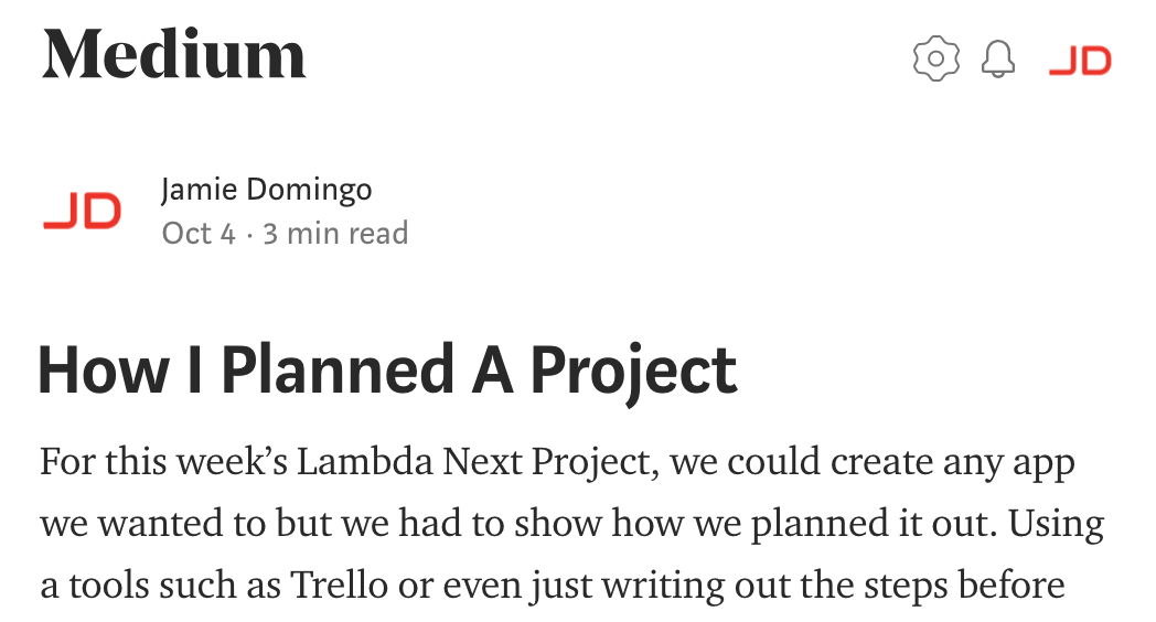 How I Planned A Project